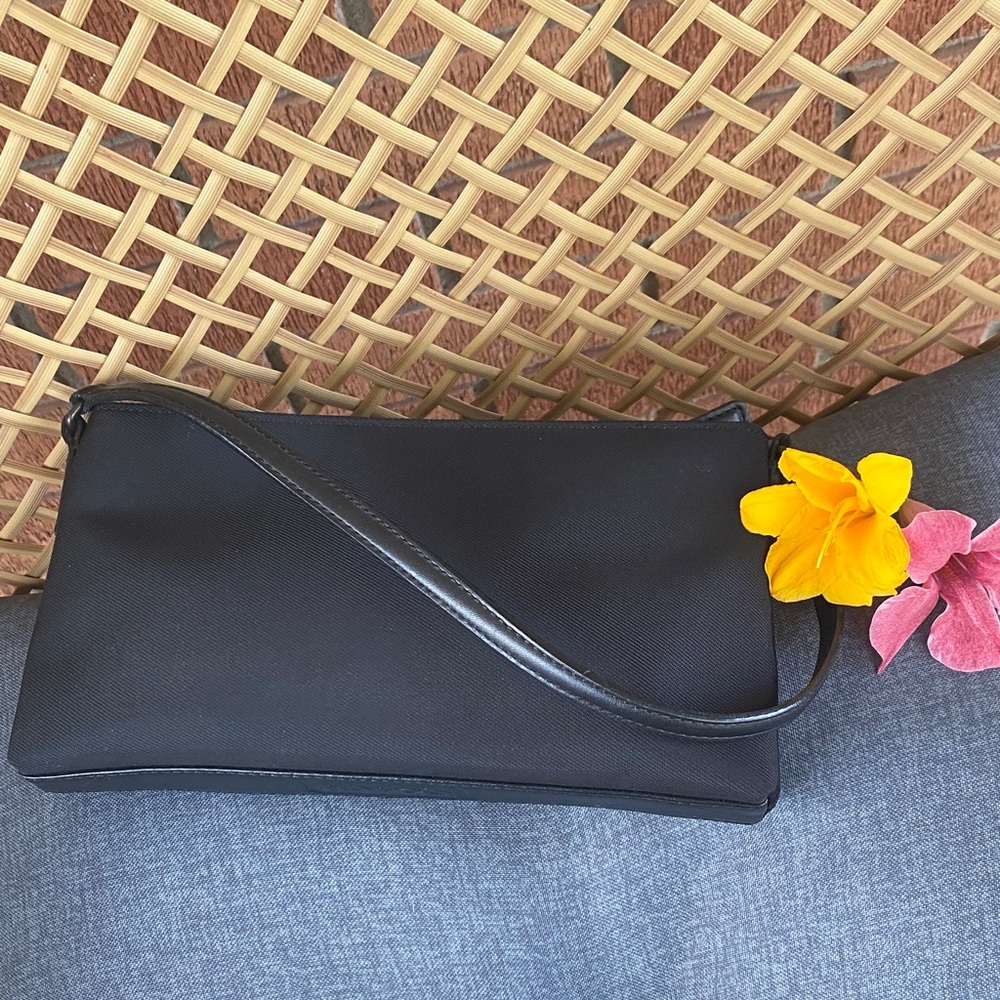 Rare Vintage Mini Coach Baguette Shoulder Bag in Black Nylon / Leather -7407 - Picture 12 of 12